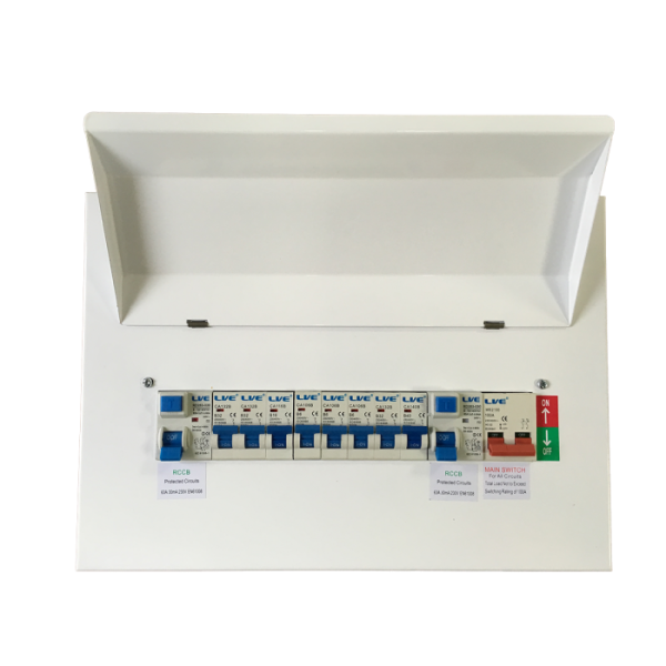 8 WAY DUAL RCD LOADED CONSUMER UNIT, LIVE HMC1463 Harbord Electrical