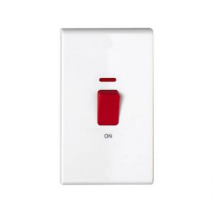 45A Double Pole Tall Switch with Neon Slim, Deta S1301P