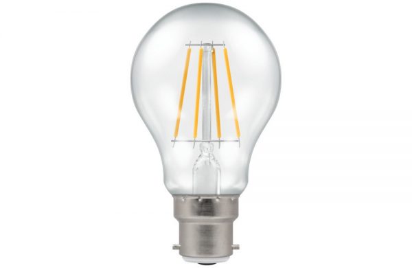 5W LED GLS Filament Dimmable Lamp BC(B22) Warm White 2700K Clear, Crompton 4184