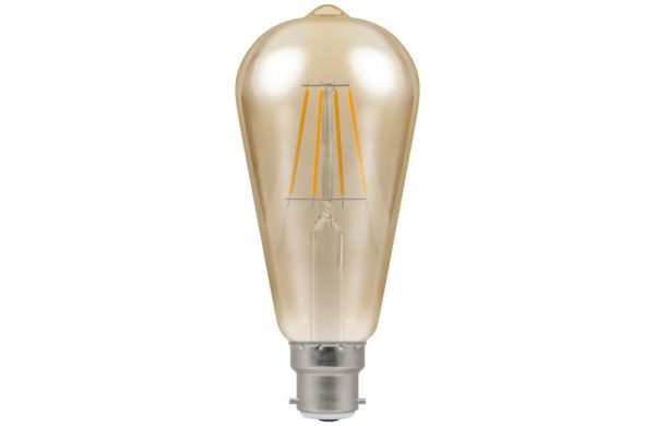 5W LED Antique Filament ST64 Dimmable Lamp BC (B22) 2200K, Crompton 4221