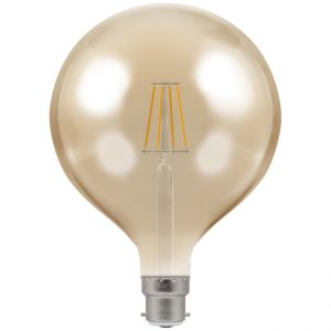 7.5W LED Globe G125 Antique Filament ST64 Dimmable Lamp BC (B22) 2200K, Crompton 4306