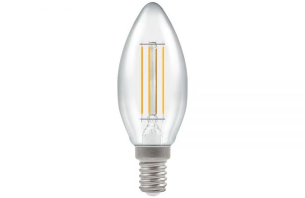 5W LED Candle Filament Dimmable SES Lamp CW Clear