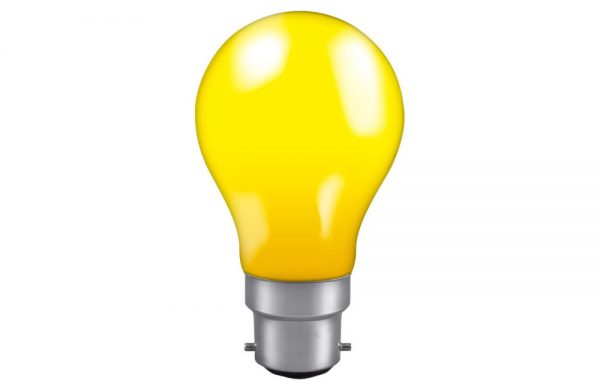 60W GLS LAMP BC YELLOW Coloured Lamp