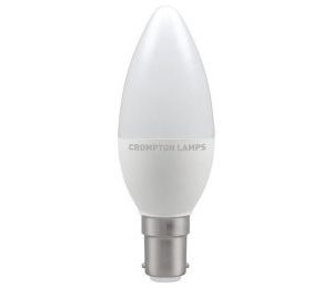 5.5W LED Candle Lamp SBC Warm White, Crompton 1130