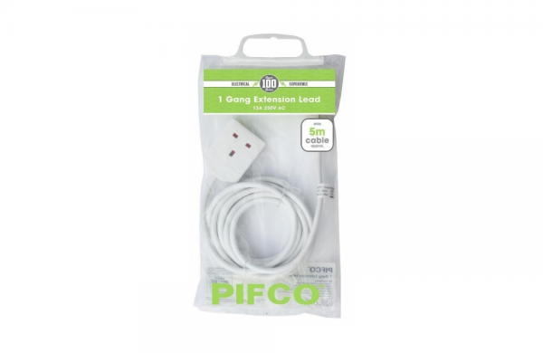 1 GANG 10M EXTENSION LEAD, PIFCO