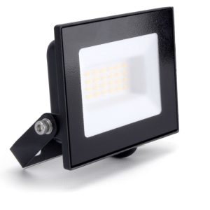 Compact Slim Floodlight 20W 2000lm 3000K 120° Beam 100lm/W IP65 IK08 Integral LED Black