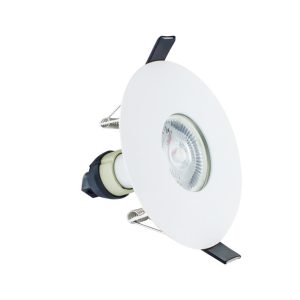 Evofire Maxi 110 Fire-Rated Downlight – 70–100mm Cutout, IP65, Satin Nickel Round, incl. GU10 Holder (Integral)