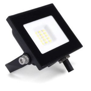 Compact Slim Floodlight 10W 1000lm 4000K 120° Beam 100lm/W IP65 IK08 Integral LED Black