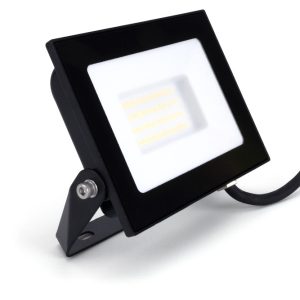 Compact Slim Floodlight 30W 3000lm 4000K 120° Beam 100lm/W IP65 IK08 Integral LED Black