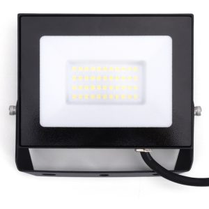 Alternative view of Compact Slim Floodlight 30W 3000lm 4000K 120° Beam 100lm/W IP65 IK08 Integral LED Black