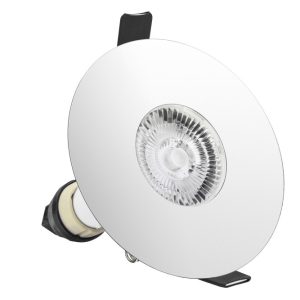 Evofire 85 Fire-Rated Downlight – 70mm Cutout, IP65, Black Round, incl. GU10 Holder (Integral)