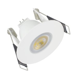 Evofire Mini 64 Fire-Rated Downlight – 45mm Cutout, IP65, White Round (Integral)