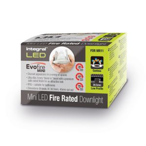 Alternative view of Evofire Mini 64 Fire-Rated Downlight – 45mm Cutout, IP65, Satin Nickel Round (Integral)