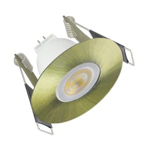 Evofire Mini 64 Fire-Rated Downlight – 45mm Cutout, IP65, Antique Brass Round (Integral)