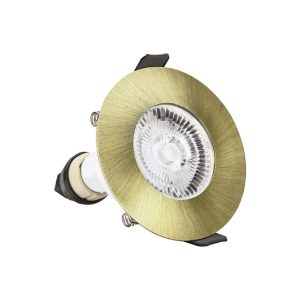 Evofire 85 Fire Rated Downlight 70mm Cutout IP65 Antique Brass Round + GU10 Holder (Integral)