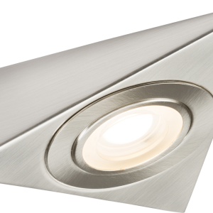 230V 2W Triangular LED Under-Cabinet Light with Adjustable CCT – Brushed Chrome