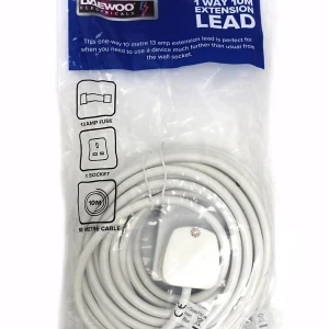 Daewoo 1-Gang Socket Outlet with 10 Metre Extension Lead – 13A